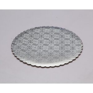 C-Flute Silver Scalloped Cake Circles