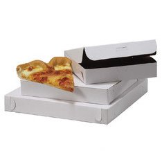 2″ White/Kraft E-Flute Pizza Box W/ Vents